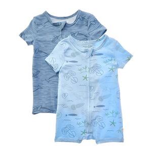 Poppy & Clay 2Pk Be Free Shortie Sleeper, Blue